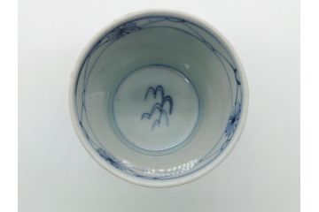 古民具・骨董　江戸後期　染付　雲龍図　蕎麦猪口5客セット(和食器)(R-062079)