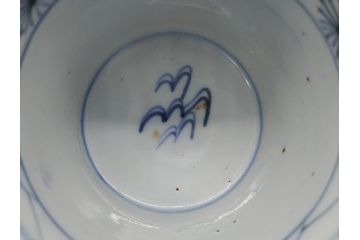 古民具・骨董　江戸後期　染付　雲龍図　蕎麦猪口5客セット(和食器)(R-062080)