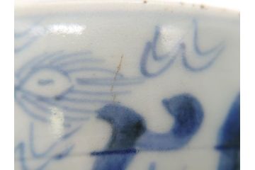 古民具・骨董　江戸後期　染付　雲龍図　蕎麦猪口5客セット(和食器)(R-062080)
