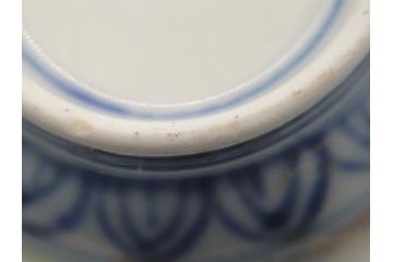 幕末期　伊万里焼　色絵　染付　花鳥文　色彩とフォルムの美しさが食卓に華やぎをもたらす2寸猪口8客セット(輪花型、和食器)(R-062081)
