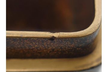 江戸〜明治期　木製　梨地　漆器　蒔絵　長門沢瀉文　凛とした佇まいが気品を感じさせる小箱3個セット(大1個、小2個)(小物入れ、漆工芸)(R-062082)