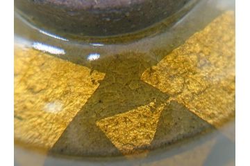 佐賀県指定重要無形文化財　小野珀子　釉裏金彩　2.3寸ぐい呑み(共箱付き、酒器、和食器、作家物)(R-062086)