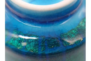 佐賀県指定重要無形文化財　小野珀子　釉裏金彩　ぐい呑み(共箱付き、酒器、和食器、作家物)(R-062087)