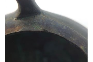 古玩　古銅　獅子　銀象嵌　意匠を凝らした獅子が見事な香炉(中国?、三つ脚、仏具)(R-062088)