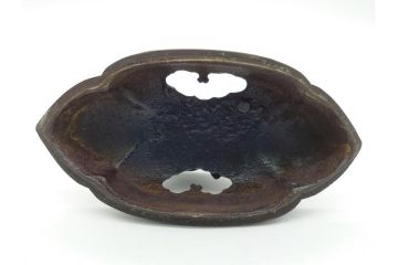古玩　古銅　麒麟　鳳凰双耳　人物　台座付き　躍動感ある細工に見惚れてしまう香炉(中国?、仏具)(R-062090)