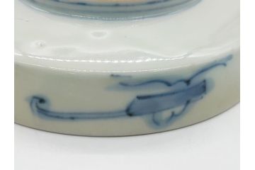 幕末〜明治期　伊万里焼　金襴手　色絵　染付　花桃文　5.4寸皿　約16.5cm　煌びやかで豪華な絵付けの深皿3枚セット(五寸四分、中皿、和食器、和皿)(R-062092)