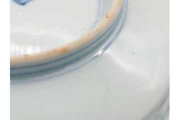 幕末〜明治期　伊万里焼　金襴手　色絵　染付　花桃文　5.4寸皿　約16.5cm　煌びやかで豪華な絵付けの深皿3枚セット(五寸四分、中皿、和食器、和皿)(R-062092)