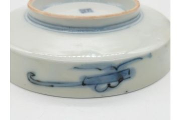幕末〜明治期　伊万里焼　金襴手　色絵　染付　花桃文　5.4寸皿　約16.5cm　煌びやかで豪華な絵付けの深皿3枚セット(五寸四分、中皿、和食器、和皿)(R-062093)