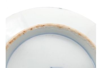 幕末〜明治期　伊万里焼　金襴手　色絵　染付　花桃文　5.4寸皿　約16.5cm　煌びやかで豪華な絵付けの深皿3枚セット(五寸四分、中皿、和食器、和皿)(R-062093)