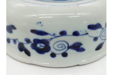 上手物　明治期　色絵　染付　花文　6寸皿　約18cm　一つ一つ丁寧に絵付けされた職人の技が光る深皿3枚セット(六寸、中皿、変形皿、和食器、和皿)(R-062094)