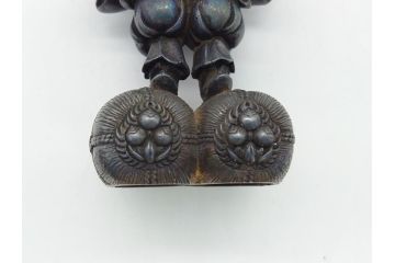 謹作　金工　鈴木幸平　銀製　開眼供養軍　総本山比叡山延暦寺　三面大黒天(共箱無し、厨子付き、仏像、仏具)(R-062095)