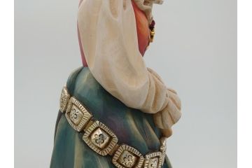 希少　イタリア　ANRI(アンリ)　貴婦人　帽子　女性像　木製　高さ約46cm　手作業による表情やしぐさの表現が見事な木彫り人形(置物、ウッドドール)(R-062098)
