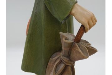 イタリア　ANRI(アンリ)　傘を持つ男　紳士　高さ約52cm　手彫りの温かい味わいが伝わってくる木彫り人形(置物、ウッドドール)(R-062099)