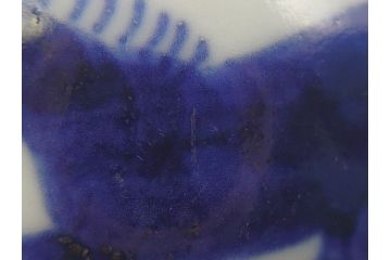 江戸期　大明萬暦年製　古伊万里　色絵　染付　稀少図柄　馬　3.8寸　約11.5cm　生き生きとした馬の絵付けが魅力の蓋付き茶碗2客セット(和食器、三寸八分)(R-062101)