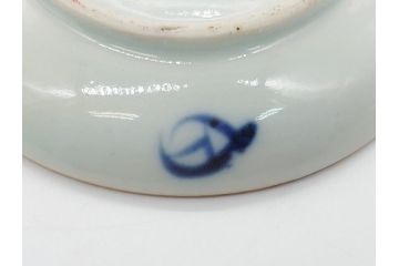 明治期　伊万里　色絵　染付　金彩　梅鳥文　3.7寸皿　約11cm　食卓を鮮やかに演出する小皿5枚セット(三寸七分、和食器、和皿)(R-062105)