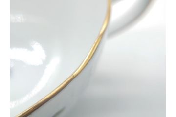 ヘレンド　ハンガリー　HEREND HVNGARY　HANDPAINTED　ロスチャイルド・バード　トリオ　美しい金彩の飾りで縁取られたエレガントな皿&カップ&ソーサー(HUNGARY、プレート、C&S)(R-062106)