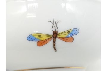 ヘレンド　ハンガリー　HEREND HVNGARY　HANDPAINTED　ロスチャイルド・バード　トリオ　美しい金彩の飾りで縁取られたエレガントな皿&カップ&ソーサー(HUNGARY、プレート、C&S)(R-062106)