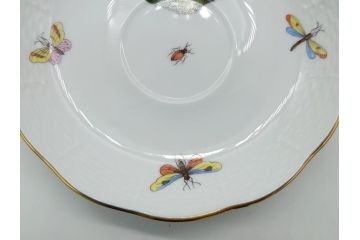 ハンガリー　HEREND HVNGARY　HANDPAINTED　ヘレンド　ロスチャイルド・バード　美しい金彩の飾りで縁取られたエレガントなティーカップ&ソーサー3客セット(C&S)(R-062107)
