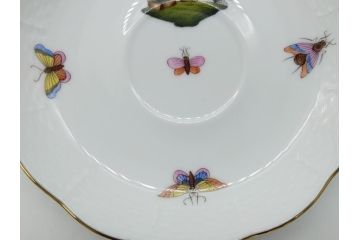 ハンガリー　HEREND HVNGARY　HANDPAINTED　ヘレンド　ロスチャイルド・バード　美しい金彩の飾りで縁取られたエレガントなティーカップ&ソーサー3客セット(C&S)(R-062107)