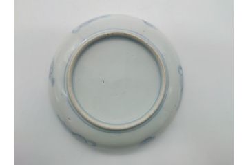 幕末期　伊万里　色絵　染付　金彩　4.5寸皿　約13.5cm　繊細で温かみのある絵付けが魅力の深皿5枚セット(四寸五分、中皿、和食器、和皿)(R-062108)