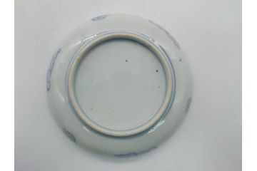 幕末期　伊万里　色絵　染付　金彩　4.5寸皿　約13.5cm　繊細で温かみのある絵付けが魅力の深皿5枚セット(四寸五分、中皿、和食器、和皿)(R-062109)