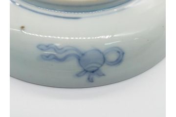 幕末期　伊万里　色絵　染付　金彩　4.5寸皿　約13.5cm　繊細で温かみのある絵付けが魅力の深皿5枚セット(四寸五分、中皿、和食器、和皿)(R-062109)