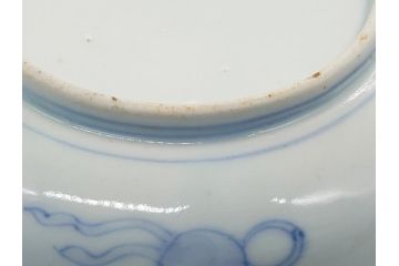 幕末期　伊万里　色絵　染付　金彩　4.5寸皿　約13.5cm　繊細で温かみのある絵付けが魅力の深皿3枚セット(四寸五分、中皿、和食器、和皿)(R-062110)