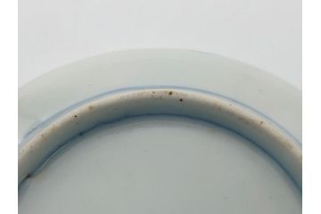 幕末期　伊万里　色絵　染付　金彩　4.5寸皿　約13.5cm　繊細で温かみのある絵付けが魅力の深皿3枚セット(四寸五分、中皿、和食器、和皿)(R-062111)