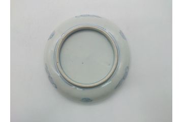 幕末期　伊万里　色絵　染付　金彩　4.5寸皿　約13.5cm　繊細で温かみのある絵付けが魅力の深皿5枚セット(四寸五分、中皿、和食器、和皿)(R-062112)