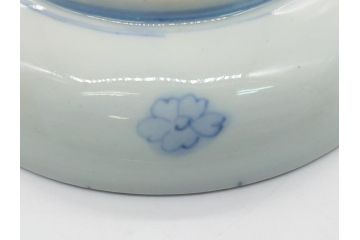 幕末期　伊万里　色絵　染付　金彩　4.5寸皿　約13.5cm　繊細で温かみのある絵付けが魅力の深皿5枚セット(四寸五分、中皿、和食器、和皿)(R-062112)