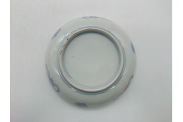 幕末期　伊万里　色絵　染付　金彩　4.5寸皿　約13.5cm　繊細で温かみのある絵付けが魅力の深皿5枚セット(四寸五分、中皿、和食器、和皿)(R-062113)