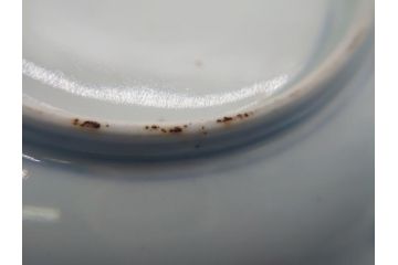 幕末期　伊万里　色絵　染付　金彩　4.5寸皿　約13.5cm　繊細で温かみのある絵付けが魅力の深皿5枚セット(四寸五分、中皿、和食器、和皿)(R-062113)