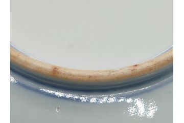 幕末〜明治期　伊万里焼　金襴手　色絵　染付　花桃文　5.4寸皿　約16.5cm　煌びやかで豪華な絵付けの深皿2枚セット(五寸四分、和皿、中皿、和食器)(R-062114)