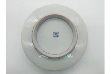 幕末〜明治期　伊万里焼　金襴手　色絵　染付　花桃文　5.4寸皿　約16.5cm　煌びやかで豪華な絵付けの深皿3枚セット(五寸四分、和皿、中皿、和食器)(R-062115)