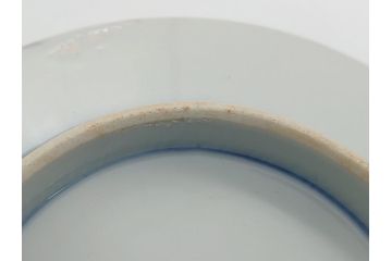 幕末〜明治期　伊万里焼　金襴手　色絵　染付　花桃文　5.4寸皿　約16.5cm　煌びやかで豪華な絵付けの深皿3枚セット(五寸四分、和皿、中皿、和食器)(R-062115)