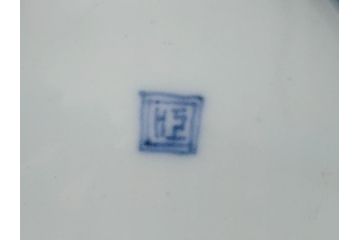 幕末〜明治期　伊万里焼　金襴手　色絵　染付　花桃文　5.4寸皿　約16.5cm　煌びやかで豪華な絵付けの深皿3枚セット(五寸四分、和皿、中皿、和食器)(R-062117)