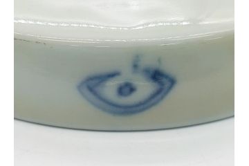 幕末〜明治期　伊万里焼　金襴手　色絵　染付　花桃文　5.4寸皿　約16.5cm　煌びやかで豪華な絵付けの深皿3枚セット(五寸四分、和皿、中皿、和食器)(R-062117)