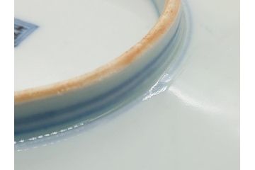 幕末〜明治期　伊万里焼　金襴手　色絵　染付　花桃文　5.4寸皿　約16.5cm　煌びやかで豪華な絵付けの深皿2枚セット(五寸四分、和皿、中皿、和食器)(R-062118)