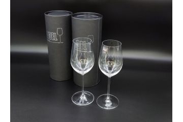 オーストリア　RIEDEL(リーデル)　ソムリエ　Proud foot Japan　洗練された気品さを放つワイングラス2客セット(箱付き、プラウドフットジャパン)(R-062119)