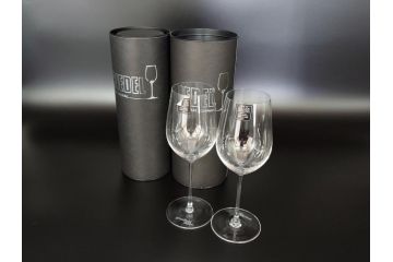 オーストリア　RIEDEL(リーデル)　ソムリエ　プラウドフットジャパン記念品(名入れ有)　洗練された気品さを放つワイングラス2客セット(箱付き、proudfoot japan)(R-062120)