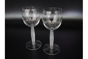 フランス　LALIQUE(ラリック)　卓越した上品さをまとうワイングラス2客セット(クリスタル)(R-062121)