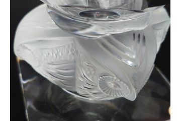 フランス　LALIQUE(ラリック)　梟　物静かに佇むフクロウが印象的なフラワーベース(クリスタル、花瓶、花器、ボウル、鉢、小物入れ、ふくろう)(R-062126)