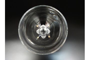 フランス　LALIQUE(ラリック)　梟　物静かに佇むフクロウが印象的なフラワーベース(クリスタル、花瓶、花器、ボウル、鉢、小物入れ、ふくろう)(R-062126)