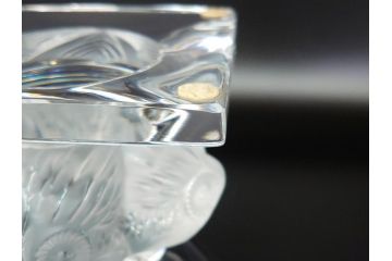 フランス　LALIQUE(ラリック)　梟　物静かに佇むフクロウが印象的なフラワーベース(クリスタル、花瓶、花器、ボウル、鉢、小物入れ、ふくろう)(R-062126)