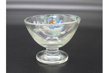 大正期　レトロ　エナメル絵付け　エナメル彩　花文　温かみのある可愛らしい絵付けが魅力のグラス6客と猪口1客のセット(タンブラー、リキュール、グラス、7点、グラスペインティング、ガラス)(R-062127)