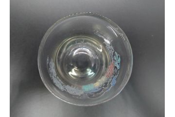 大正期　レトロ　エナメル絵付け　エナメル彩　花文　温かみのある可愛らしい絵付けが魅力のグラス6客セット(大1客、小5客)(タンブラー、グラス、グラスペインティング、ガラス)(R-062128)