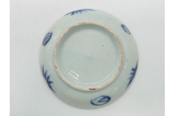 明治期　伊万里　色絵　染付　金彩　梅鳥文　3.7寸皿　約11cm　食卓を鮮やかに演出する小皿5枚セット(三寸七分、和食器、和皿)(R-062138)