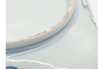 古伊万里　染付　丸紋　隅切り　5.3寸　約16cm　食卓を爽やかに彩る正角皿3客セット(葵、団花紋、五寸三分、変形皿、中皿、和皿、和食器)(R-062141)