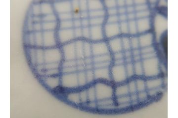 古伊万里　染付　丸紋　隅切り　5.3寸　約16cm　食卓を爽やかに彩る正角皿2客セット(葵、団花紋、五寸三分、変形皿、中皿、和皿、和食器)(R-062143)