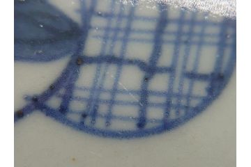 古伊万里　染付　丸紋　隅切り　5.3寸　約16cm　食卓を爽やかに彩る正角皿3客セット(葵、団花紋、五寸三分、変形皿、中皿、和皿、和食器)(R-062144)
